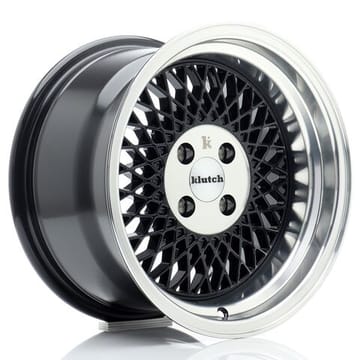 Ζάντα Klutch SL1 16x8 ET15 4x100 Gloss Black w/ Machined Lip